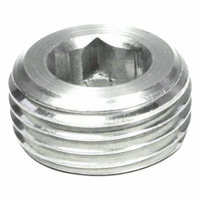 JW WINCO Threaded Plug: Stainless Steel, Metric Fine, M8x1 Thd, Internal Hex - Stainless Steel Tapered-Threaded Plugs