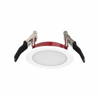ETI Fire-Rated Down Lighting: 3 in Dia, 500 lm, 2700K/3000K/3500K/4000K/5000K, 6.5 W, 120V AC, White (MPN FRCDL-3IN-500LM-9-CP5-SV-TD). Key specifications — Trim Color: White; LED Replacement For: 50W; Dimmable: Yes; Color Temperature: 4000K; Brand: ETI; Voltage: 120V AC.