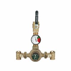 LEONARD VALVE Thermostatic Mixing Valve: 1 in Inlet Connection Size, 1 1/4 in Outlet Connection Size (MPN XL-82-LF-BDT). Key specifications — Includes: Check-stops with Strainer; Brand: LEONARD VALVE.