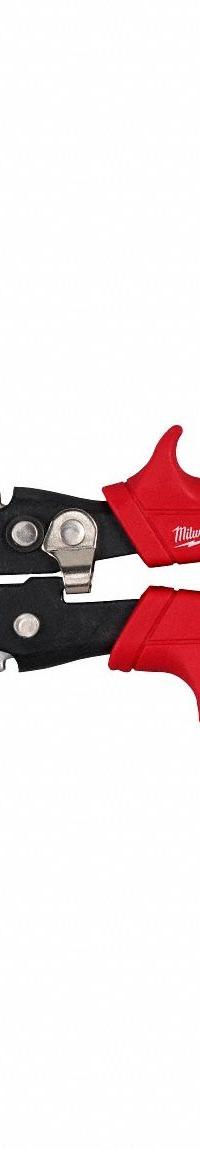 MILWAUKEE Aviation Snip: Left, 10 in Overall Lg, 1 1/2 in Cutting Lg, Steel, TPR, TPR (MPN 48-22-4542). Key specifications — attr308531: TPR; attr308530: Steel; attr308532: TPR; attr308533: No; attr308535: Thin Metal; attr308546: Left; attr324897: MILWAUKEE.