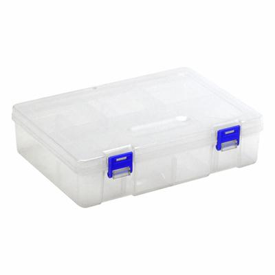 QUANTUM STORAGE SYSTEMS Compartment Storage Box: 9 1/4 in x 6 1/4 in x 2 1/4 in, Clear - Small Parts Compartmented Boxes with Adjustable Dividers