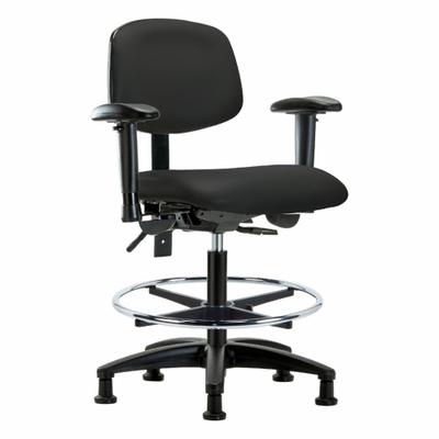 APPROVED VENDOR Ergonomic Chair: Vinyl, Arms Included, Ht Range 21 in to 28 1/4 in, 18 1/2 in Seat Wd - Vinyl Lab Chairs
