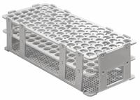 Tube Rack: 4 1/8 in Overall Wd, 2 1/4 in Overall Ht, 9 7/8 in Overall Lg, Polypropylene, White (MPN F18745-0023). Key specifications — Material: Polypropylene; Mounting Location: Benchtop; Color: White; Product Type: Test Tube Rack; Total Holding Capacity: (90) Places; Brand: SP SCIENCEWARE.