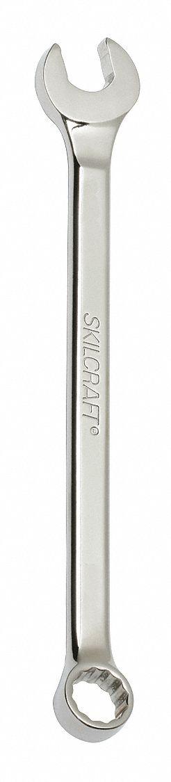 ABILITY ONE Combination Wrench: Alloy Steel, Chrome, 13/16 in Head Size - SAE 12-Point Combination Wrenches