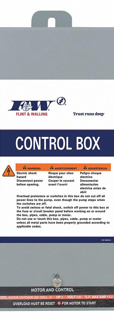 FLINT & WALLING Pump Control Panel: Simplex - Submersible Deep-Well Pump Control Panels