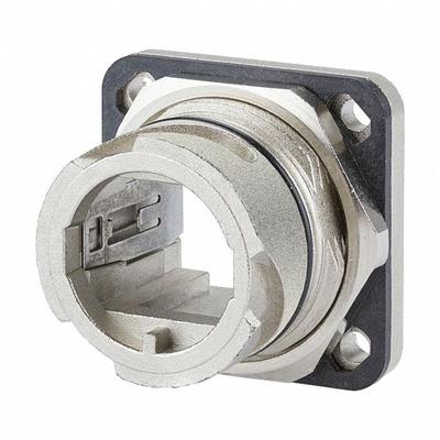 METZ CONNECT Bulkhead: Bulkhead, 1 Ports, Metal, IP65/IP6X/IPX7 - Bulkhead-Mount Data & Network Connector Housings