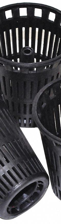 DANCO Strainer: Plastic, Matte, 2 1/4 in Overall Dia, 2 1/4 in Overall Ht, Snap-In (MPN 9D00010739). Key specifications — Color: Black; Includes: (3) Baskets; Connection Type: Snap-In; Material: Plastic.