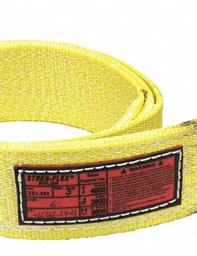 STREN-FLEX Web Sling: Type 3, Nylon, 3 ft Sling Lg, 11 in Eye Lg, 2 Plies - Standard Nylon Flat-Eye Web Slings