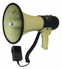 APPROVED VENDOR Megaphone: 5,280 ft Op Range, 9 in Bell Dia, Siren/Talk/Whistle, Shoulder Strap (MPN 3YMN1). Key specifications — Brand: APPROVED VENDOR; Includes: Shoulder Strap; Operating Modes: Whistle.