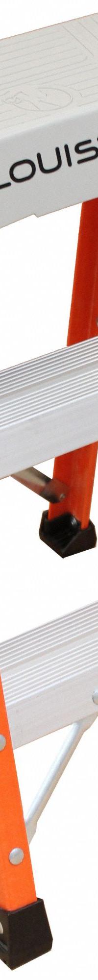 LOUISVILLE LADDER Step Stool: 2 Steps, 2.4 ft Overall Ht, 300 lb Load Cap, Fiberglass (MPN FS1502). Key specifications — Brand: LOUISVILLE LADDER; Color: Orange.