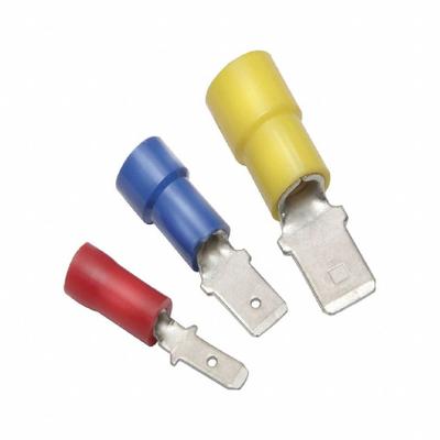 BURNDY Wire Disconnect: Male Tab, Red, Nylon, Partial Coverage - Partially Insulated Quick Disconnects