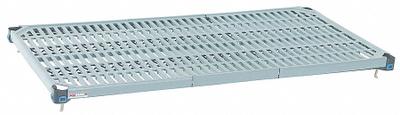 METRO Shelf: 24 in x 54 in, Ventilated Shelf, 600 lb Shelf Capacity, Polymer/Steel - Quick-Adjust Antimicrobial Plastic-Decked Shelves