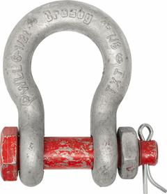 CROSBY Anchor Shackle: Anchor Shackle, 9,500 lb Working Load Limit, 1 1/4 in Wd Between Eyes, Silver (MPN 1019515). Key specifications — Body Color: Silver; Brand: CROSBY.
