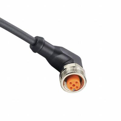 IFM Patch cable: M12 Female Right Angle x Bare Wire, 5 m Cable Lg - PNP-NPN Converters