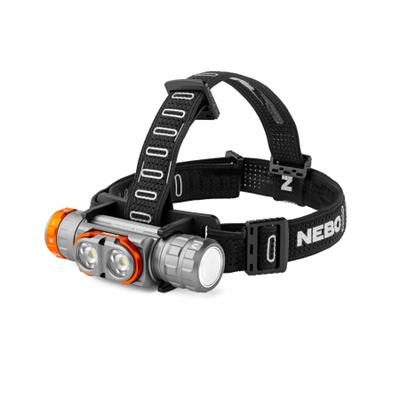 NEBO Headlamp: Rechargeable, 3,000 lm Max. Brightness, 223 m Max Beam, 5 Light Outputs - Rechargeable Headlamps