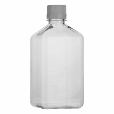 DYNALON Media Bottle: PET, 1 L Capacity - mL, HDPE, Media, Square, Clear - Plastic Lab Media Bottles