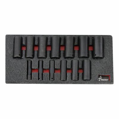 ABILITY ONE Impact Socket Set: 1/2 in Drive Size, Small Set (0-50 pieces) Set Size - SAE Impact Socket Sets