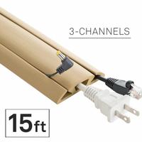 Cable protector: 3 Channels, 2 5/8 in Overall Wd, 5/8 in Overall Ht, 15 ft Lg, Rubber, Beige (MPN CC-RI-CP-15-BE). Key specifications — Color: Beige; Brand: ELECTRIDUCT.