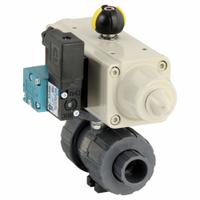 HAYWARD FLOW CONTROL Pneumatically Actuated Two-Way Ball Valve: 1/2 in, PVC, Full Port Ball Port (MPN PSSTBH105STVA9). Key specifications — Brand: HAYWARD FLOW CONTROL; Pilot Solenoid Voltage: Not Included.