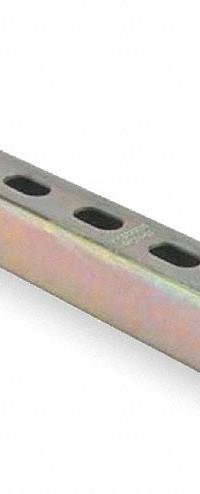 Strut Channel - Slotted: Steel, Zinc-Plated, 12 ga Gauge, 20 ft Overall Lg, Silver (MPN A1200HS 20). Key specifications — Material: Steel; Color: Silver; Finish: Zinc-Plated; Hole Size: 9/16 in x 1-1/8 in; Hole Spacing: 2 in Center to Center; Slot Type: Slotted; Brand: SUPERSTRUT.