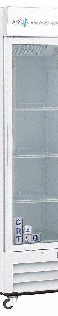 Controlled Room Temperature Cabinet: 115 V, 20°C to 25°C, 25 in Overall Wd, 29 3/4 in Overall Dp (MPN CRT-ABT-HC-S16G). Key specifications — Brand: AMERICAN BIOTECH SUPPLY; Voltage: 115 V; Includes: (3) Adjustable Shelves; Door Hinge: Right Hinge.