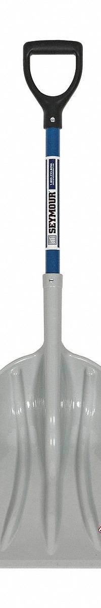 SEYMOUR MIDWEST Grain Scoop: 3 Ribs, Plastic, #12 Blade Size, 14 1/4 in Blade Wd, 19 in Blade Lg (MPN 49010GRA). Key specifications — attr979006: Plastic; attr979016: Scoop Shovel; attr987921: #12; attr979009: SEYMOUR MIDWEST; attr979010: Blue.