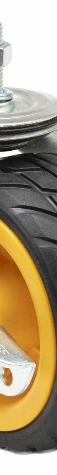 ROCK N ROLLER Caster: 500 lb Load Capacity, Aluminum/Rubber/Steel, Yellow, RCSTR6X3, 1 PR. Key specifications — Features: All-terrain R-Trac ™ casters offer a cushioned ride akin to pneumatic tires, featuring a built-in locking brake for added stability. They boast minimal rolling resistance, lightweight construction, and no-flat capabilities.; Compatible Grainger Part Number: 846N27; Manufacturer Part Number: RCSTR6X3; Accessory Type: Caster; Compatible with Product Type: Rock N Roller Multi-Carts.