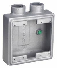 APPLETON ELECTRIC Electrical Box: Iron, Rectangular, 2 Gangs, 3/4 in Hub Size, 32 cu in Capacity (MPN FSS-2-75). Key specifications — Color: Gray; Brand: APPLETON ELECTRIC.
