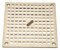 ZURN Strainer: Square, 4 3/4 in Overall Wd, 3/4 in Overall Ht, Nickel, Nickel, Bronze, Drop-In (MPN PN400-5S-GRID-W/SCR). Key specifications — Finish: Nickel; Brand: ZURN; Color Family: Bronze.