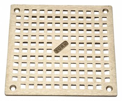 ZURN Strainer: Square, 4 3/4 in Overall Wd, 3/4 in Overall Ht, Nickel, Nickel - Light-Duty Floor Drain Grates (Class A)