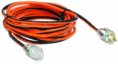 APPROVED VENDOR Extension Cord: Outdoor Use, 25 ft Lg, Outlet, 5-15P, 14/3, SJTW - Outdoor Extension Cords with Single Outlet
