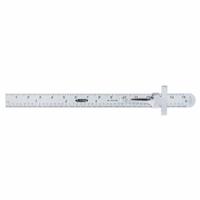 INSIZE Pocket Rule: 7119-150, 6 in / 150 mm, 0.02 in Thick, 1/64 in/1 mm, Chrome, Black, Rigid. Key specifications — attr939978: 1 mm; attr944136: Pouch; attr934745: INSIZE; attr944504: Outside Read; attr944508: Horizontal; attr944509: Chrome; attr939993: Decimal; attr986193: Etched.