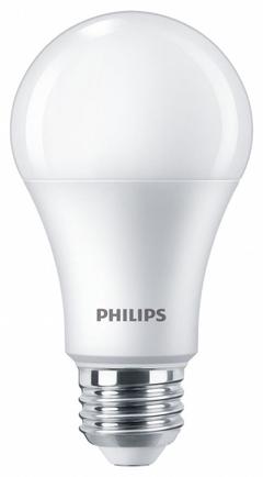 PHILIPS Compact LED Bulb: Medium Screw (E26), LED, (A) Classic, A19, 10 W Watt, 2200K/2700K, Frosted (MPN 12.2A19/PER/927-22/P/E26/WG 6/1FB T20). Key specifications — attr233510: A19; attr233525: 120V AC; attr233549: Frosted; attr518949: 2700K; attr239859: PHILIPS; attr935304: Rough Service.