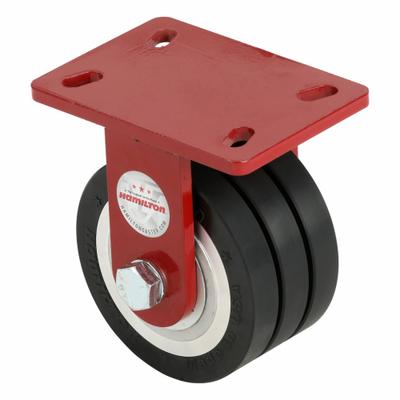 HAMILTON CASTER & MFG. CO. Plate Caster: Rigid, No Brake, Polyurethane - Heavy-Duty Plate Casters