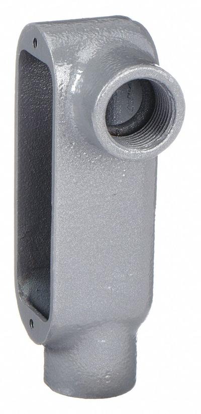 HUBBELL KILLARK Conduit Outlet Body: Iron, 2 in Trade Size, LL Body, 70 cu in Body Capacity - LL - 90° Elbow Type