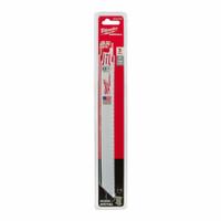 MILWAUKEE Reciprocating Saw Blade: 18 Teeth per Inch, 9 in Blade Lg, 0.04 in Blade Thick, 5 PK (MPN 48-00-5188). Key specifications — attr1109198: 18; attr1109200: Flexible for Curved Cuts; attr1109201: Straight; attr1109209: MILWAUKEE.