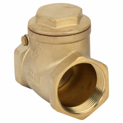 APPROVED VENDOR Swing Check Valve: Swing, Inline Valve Body, 1 1/2 in Pipe Size, FNPT x FNPT - Brass Inline Swing Check Valves