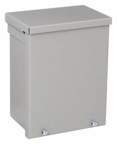 HOFFMAN Enclosure: Steel, 8 in x 6 in x 4 in, 3R, Solid Cover, Screw On, Included - Steel Enclosures with Screw-On Covers