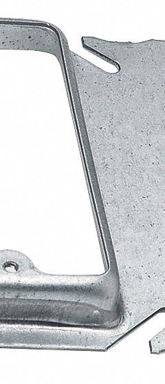 COOPER B-LINE Communication Mounting Bracket: Galvanized Steel, Silver, For 1 Gangs, 1 in Overall Dp (MPN BB40-10). Key specifications — Brand: COOPER B-LINE; For Number of Gangs: 1; Accessory Type: Box Mounting Bracket; Color: Silver; Material: Galvanized Steel.