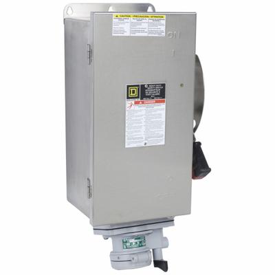 SQUARE D Safety Switch: Fusible, 60 A, Three Phase, 600V AC, 304 Stainless Steel - Fusible Safety Switches