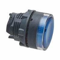 SCHNEIDER Flush Push Button: Blue, 22 mm Mounting Size, Non-Metallic, Momentary (MPN ZB5AW36). Key specifications — Brand: SCHNEIDER; Action: Momentary; Series: XB5; Push Button Material Type: Non-Metallic.