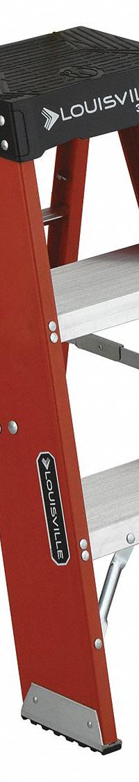 LOUISVILLE LADDER Step Stool: 3 Steps, 3.3 ft Overall Ht, 375 lb Load Cap, Fiberglass (MPN FY8003). Key specifications — Brand: LOUISVILLE LADDER; Color: Orange.