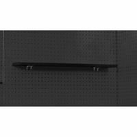 HALLOWELL Pegboard Shelf: For Round Pegboard Hole Shape, 20 in x 5 in x 1 in, Steel, Black (MPN FKWS22ME). Key specifications — Color: Black; Finish: Powder Coated; Brand: HALLOWELL; Material: Steel.