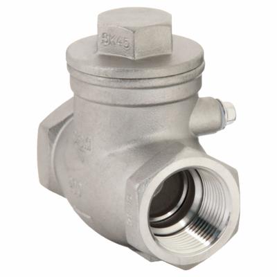 APPROVED VENDOR Swing Check Valve: Swing, Inline Valve Body, 1 in Pipe Size, FNPT x FNPT - Stainless Steel Inline Swing Check Valves