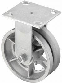 APPROVED VENDOR Plate Caster: Rigid, Iron, 4 in Wheel Dia, 2 in Wheel Wd, 5 5/8 in Mounting Ht, Slot (MPN P21R-C040R-14-VG1). Key specifications — attr1100373: APPROVED VENDOR.