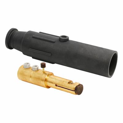 LEVITON Single Pole Inline: Male, Black, 600V AC/600V DC, 600 A, Double Set Screw Termination - Plugs with Set Screw Terminations