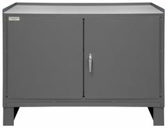 DURHAM MFG Cabinet Workbench: Steel, 48 in x 24 in, 2,000 lb Overall Load Capacity, Gray (MPN 3403NVSLF-95). Key specifications — Assembly: Fully Assembled; Brand: DURHAM MFG.