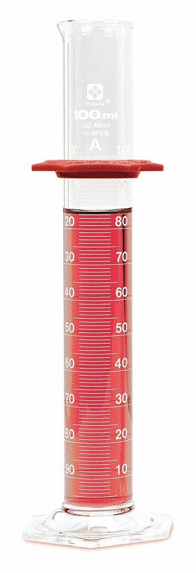 SIBATA Graduated Cylinder: 100 mL, A, To Contain (TC) - Class A Glass Graduated Cylinders