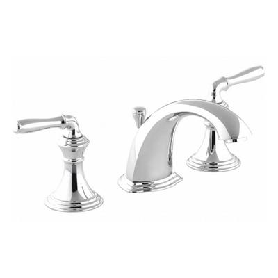 KOHLER Low Arc Bathroom Faucet: Devonshire, Brass, Polished Chrome Finish, 1.2 gpm Flow Rate - Widespread Handle Bathroom Faucets