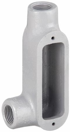 Conduit Outlet Body: Iron, 3/4 in Trade Size, LL Body, 8 cu in Body Capacity, Threaded Hub (MPN LL28). Key specifications — Finish: Powder Coated; Includes: Set Screw Hubs; For Use With: RMC; Brand: HUBBELL KILLARK; Hub Style: Threaded; Mfr. Series: Duraloy 8.